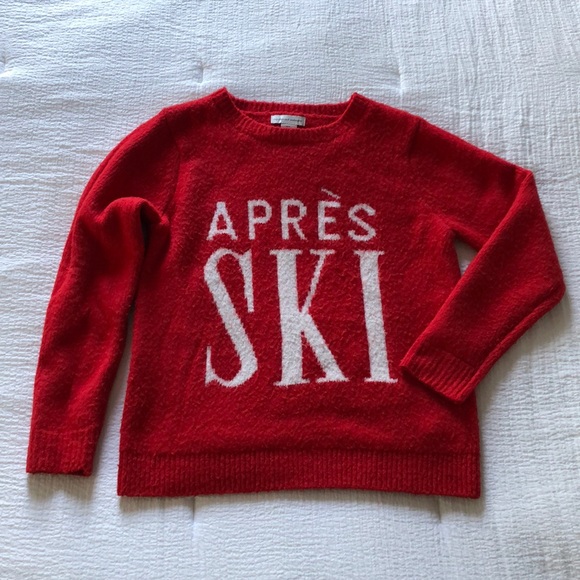 Cupcakes and Cashmere Red and White Apres Ski Long Sleeve Sweater Small - Picture 2 of 12